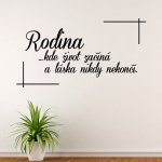 Wrapino vinylová samolepka na zeď Rodina a láska v rámečku, rozměry 125x67cm – Zboží Dáma