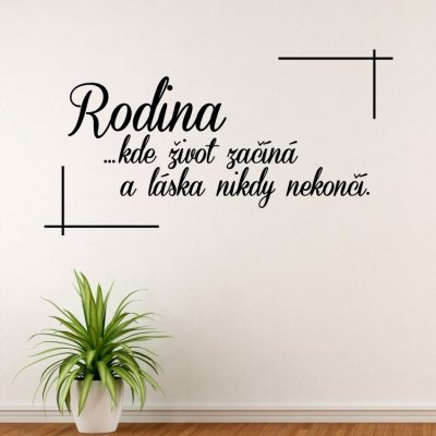 Wrapino vinylová samolepka na zeď Rodina a láska v rámečku, rozměry 125x67cm – Zboží Dáma