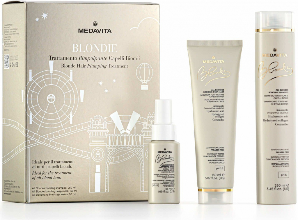 Medavita Blondie šampón 250 ml + maska 150 ml + sprej 50 ml dárková sada