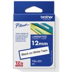 Brother TZE-231, černý tisk bílý podklad, 8m, 12mm – Zboží Dáma