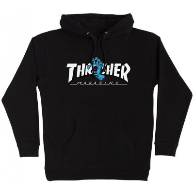 SANTA CRUZ mikina Thrasher Screaming Logo P/O Hooded Heavyweight Sweatshirt Mens Santa Cruz Black
