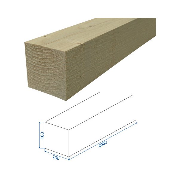 Příslušenství k plotu Dřevoobchod Stavební řezivo - hranol 100x100x4000 mm
