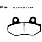 Přední a zadní brzdové destičky EBC FA086HH pro AJS, Beta, CPI, Daelim, Goes, Honda NSR, Hyosung GT GV RT XRX Keeway Kymco Leonart Mash Sachs SFM WMI