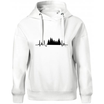 EKG les Oversized mikina dámská Moon kratší + širší Bílá – Zboží Dáma