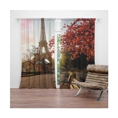Sablio Závěs Eiffelova věž a červený strom: 2ks 140x250cm – Hledejceny.cz