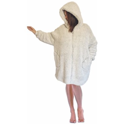 F&F 110 dámský župan zip s kapucí šedý – Zboží Dáma