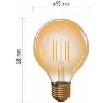 Emos LED Vintage filamentová žárovka , E27, G95, 4W, 380lm, 2200K, teplá bílá – Zboží Mobilmania