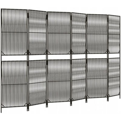 VidaXL Paraván 6dílný šedý polyratan 294 x 180 cm – Zboží Dáma