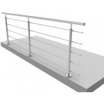 HK Zábradlí Nerezové rovné zábradlí 3000x1000 KNRH5/3-2 – HobbyKompas.cz
