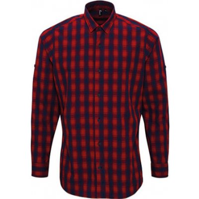 Premier Workwear pánská bavlněná košile s dlouhým rukávem PR250 red