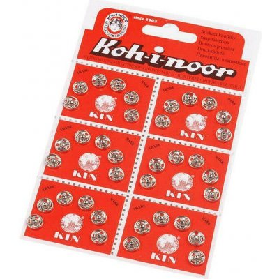 Kovové patentky / stiskací knoflíky vel. 1 a 2 Varianta: 1 (Ø8,5 mm) nikl, Balení: 6 karta – Zboží Dáma