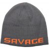 Rybářská kšiltovka, čepice, rukavice Savage Gear Čepice Logo Beanie One Size Rock Grey Orange