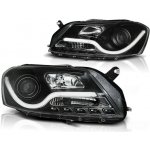 PŘEDNÍ SVĚTLOMETY, SVĚTLA, LAMPY VW PASSAT B7, 2011-, TUBE LIGHT, LED, ČERNÉ BLACK | Zboží Auto