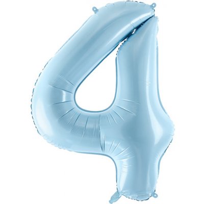 PartyDeco Fóliový balónek narozeninové číslo 4 světlemodrý