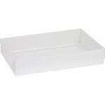 Dárková krabice s průhledným víkem 300x200x50/35 mm, bílá – Zboží Dáma