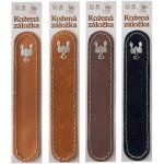 Štír - kožená záložka do knihy Barva kůže: Černá semiš (D38), Barva ražby: Zlatá – Hledejceny.cz