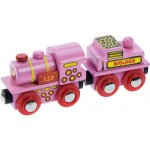 Bigjigs mašinka růžová s tendrem – Zboží Dáma