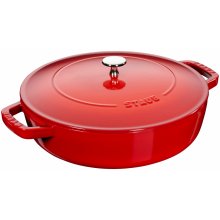 Staub Stewing červená litinová pánev s poklicí 28 cm