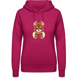 AWDis Hoodie mikina Design Pivní Viking Svůdná růžová