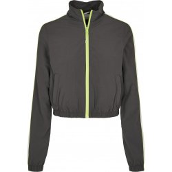 Ladies Short Piped Track Jacket dark shadow