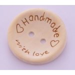 Knoflík dřevěný Hand made 25mm – Hledejceny.cz