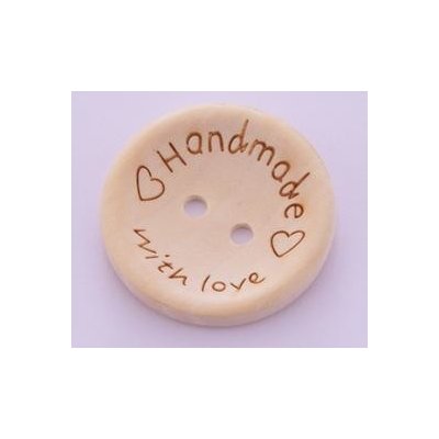 Knoflík dřevěný Hand made 25mm – Hledejceny.cz