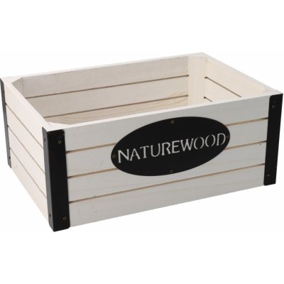 Orion Dřevěná bedýnka s kovovými hranami nature wood 31x21x13 cm – Zboží Mobilmania