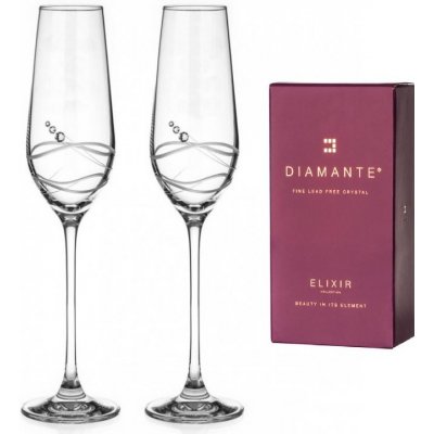 Diamante sklenice na šampaňské Venezia s krystaly Swarovski 2 x 230 ml – Zboží Mobilmania