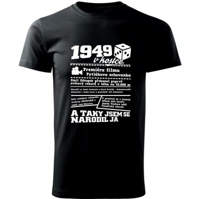 1949 v kostce Klasické pánské triko černá – Zbozi.Blesk.cz
