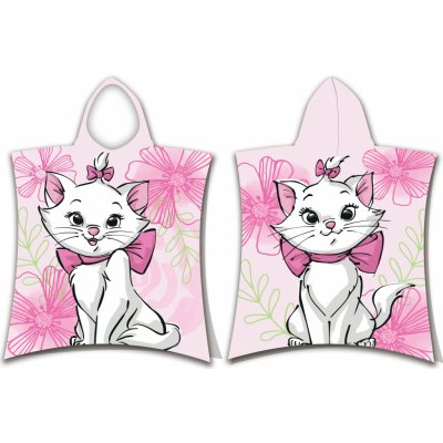 Jerry Fabrics Dětské pončo 50x115 cm - Marie Cat "Pink flower"