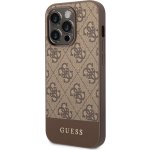 Pouzdro Guess 4G Stripe iPhone 14 hnědé – Zboží Živě