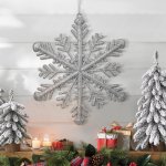 GLOBIZ Vánoční ozdoba stříbrná vločka 29x29x1 cm – Zboží Mobilmania