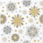 Ubrousek 33x33cm Vločky zlaté a stříbrné – Zboží Dáma
