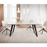 DELIFE Edge 200 x 100 keramika Calacatta Luxe bílá-zlatá-šedá kov šikmý černá – Hledejceny.cz