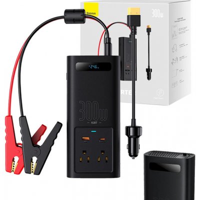 Baseus IGBT měnič nabíječka do auta 12V - 220V 300W USB-A USB-C PD QC3.0 C00337600111-00