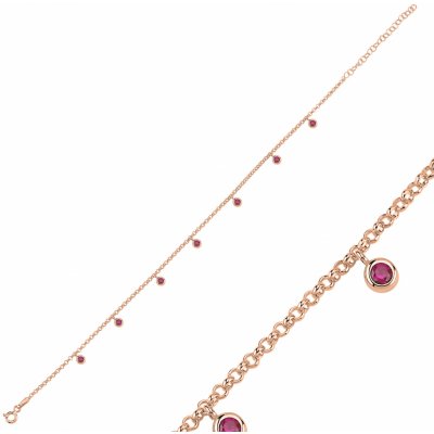 Lunica Stříbrný řetízek na nohu rose gold 0970 – Sleviste.cz