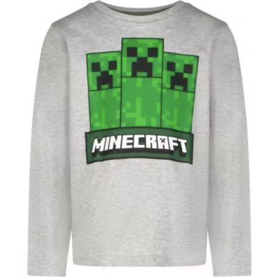 Chlapecké triko Minecraft dlouhý rukáv šedé – Zboží Mobilmania