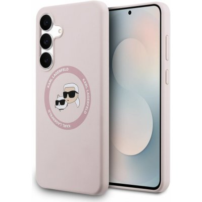 Karl Lagerfeld Liquid Silicone K&CH Heads MagSafe Samsung Galaxy S25 FE Pink KLHMS25FESKCHTCP – Zboží Živě