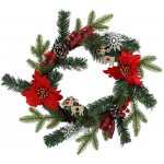 Pro-Tech shop Vánoční věnec 40cm červený s vánoční hvězdou 69640 – Hledejceny.cz