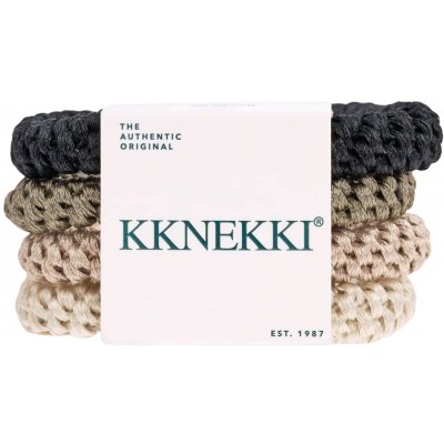 KKNEKKI Gumička do vlasů Kknekki no. 20 – set 4 ks, béžová barva, textil – Zboží Dáma