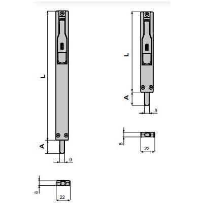 Fapim 3722B stříbrná zástrč do profilu 23 mm 220x22x8 mm – Zboží Mobilmania