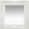 Zrcadlo zahrada-XL barokní styl 40 x 40 cm bílé