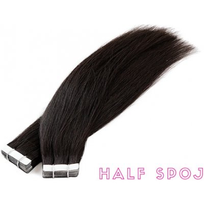 Vlasové PU pásky HALF poloviční tape in na prodlužování vlasů 30cm 1B přírodně černá – Zboží Dáma