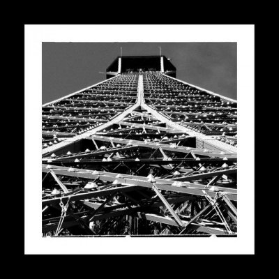 Eiffelova věž detail 20x20 cm, černobílý – Zboží Mobilmania