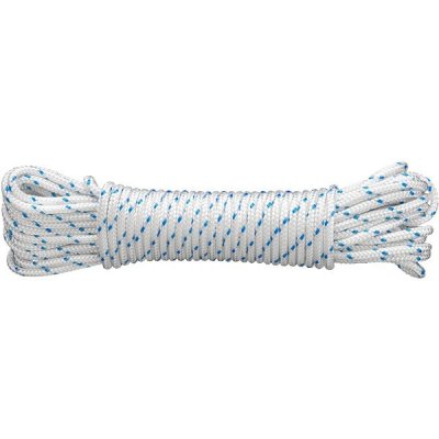 CONNEX PES pletené lano 16pramenné, 8 mm × 10 m, bílá/modrá – Zbozi.Blesk.cz
