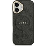 Guess PU Leather 4G Gold Frame MagSafe Zadní Kryt pro iPhone 17 Black – Zboží Mobilmania