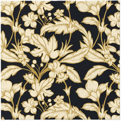Paw Airland Ubrousky Beautiful Floral Pattern Black 40x40cm – Sleviste.cz