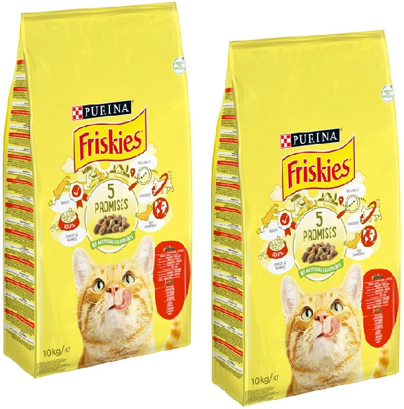 PURINA Friskies Krmivo pro kočky s hovězím a kuřecím masem se zeleninou 2 x 10 kg