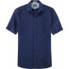 Pánská Košile Olymp Modern fit pánská lněná košile s krátkým rukávem modrá 4026 18 32