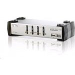 Aten CS-1734A KVM přepínač 4-port KVMP USB+PS/2, usb hub, audio, 1.2m kabely – Zboží Mobilmania